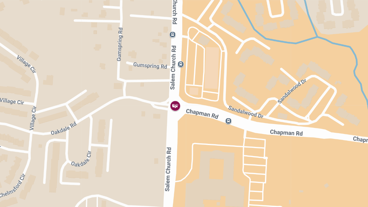 Crash with Injuries at Salem Church Rd & Chapman Rd