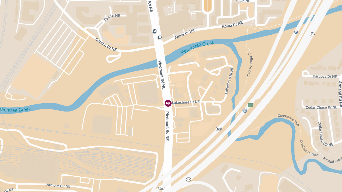 Accident with Injuries at Lakeshore Dr NE & Piedmont Rd NE
