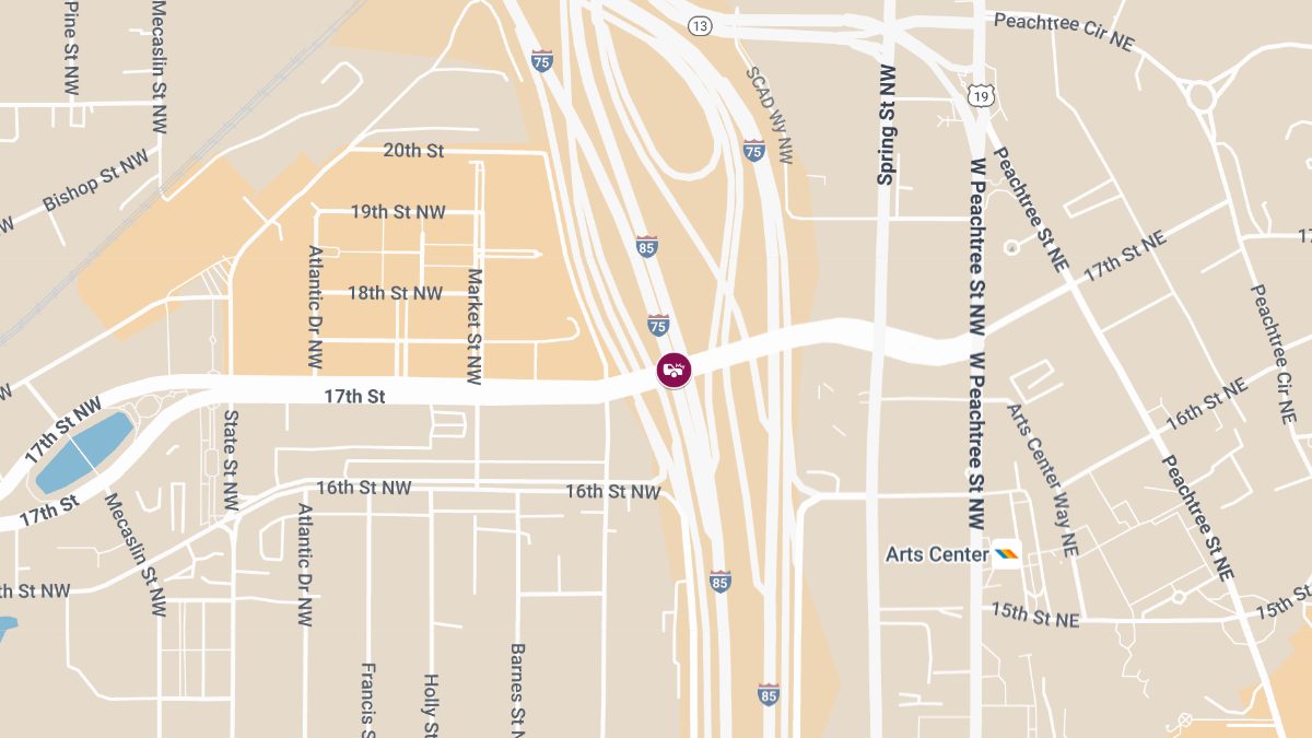 Collision With Injuries on I-75 N at 17th St NW