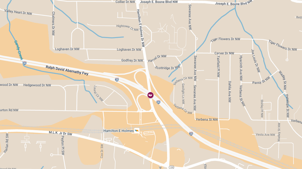 Collision at I-20 W & Hamilton E Holmes Dr NW Causes Injuries