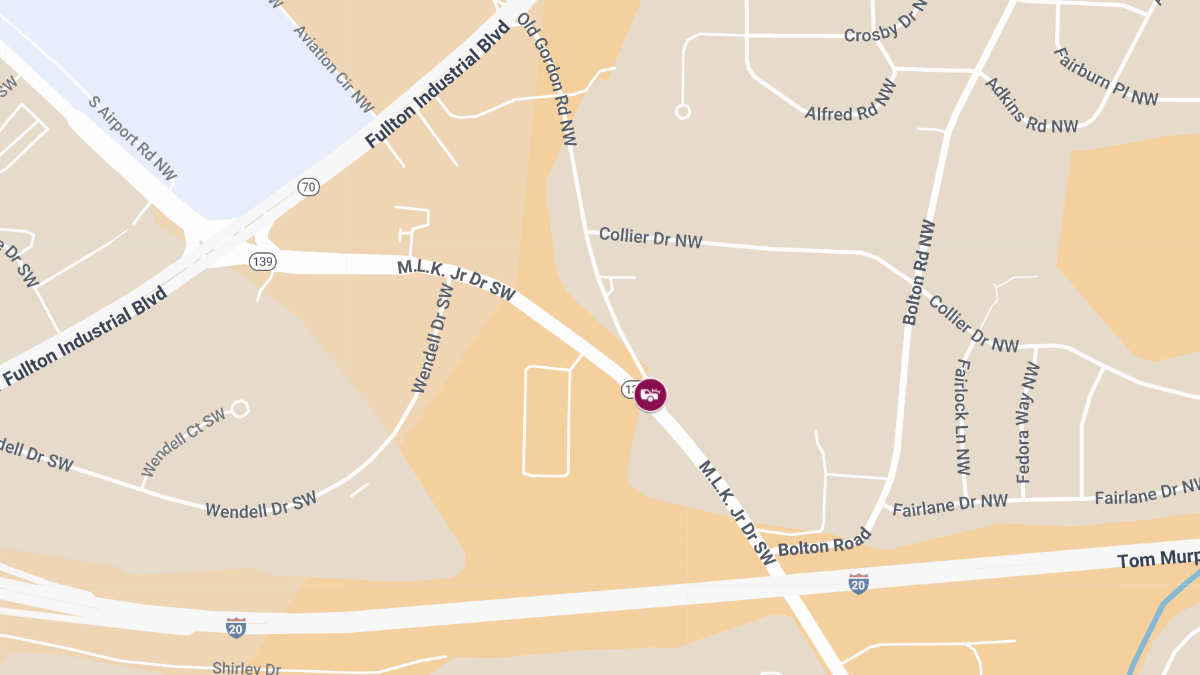 Collision with Injuries at Old Gordon Rd NW & Martin Luther King Jr Dr SW