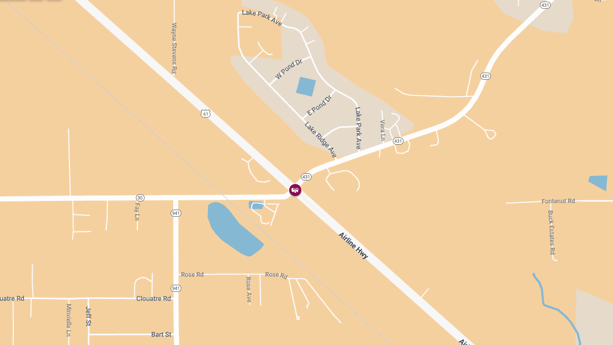 Injuries Reported in Crash at Airline Hwy and Hwy 30
