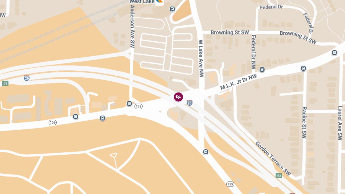 Injuries Reported in Crash on I-20 E at Martin Luther King Jr Dr SW