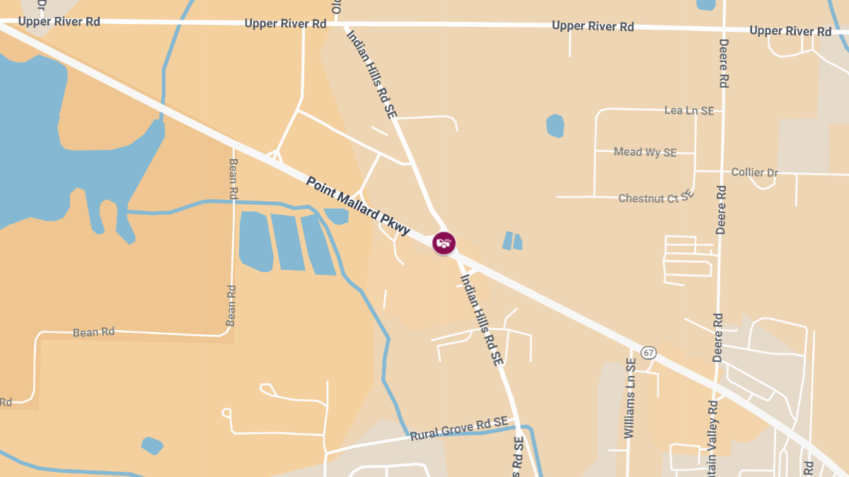 Injuries in Two-Vehicle Crash at Point Mallard Pkwy & Indian Hills Rd