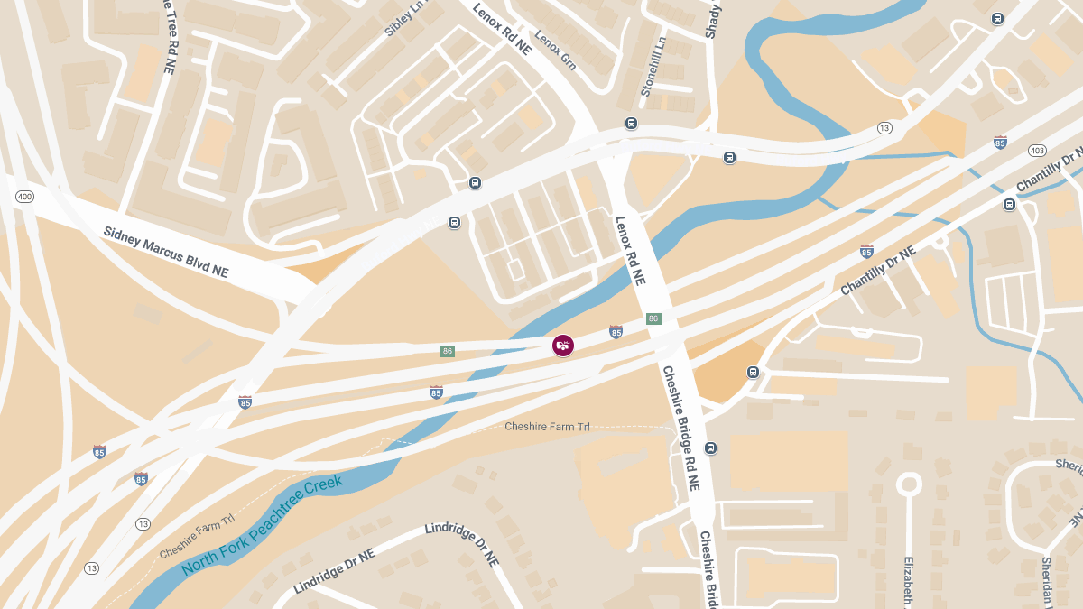 Injury Collision on I-85 N at GA-400 N