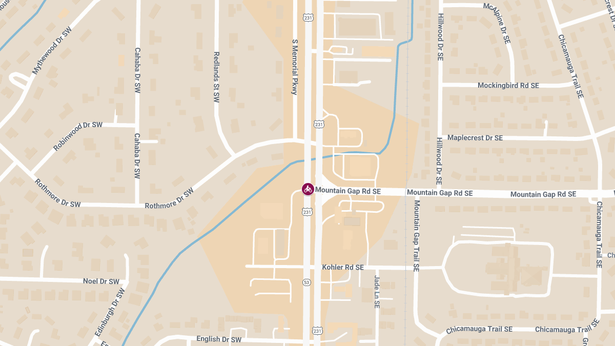 Motorcyclist Injured in Two-Vehicle Crash at S Memorial Pkwy & Mountain Gap Rd