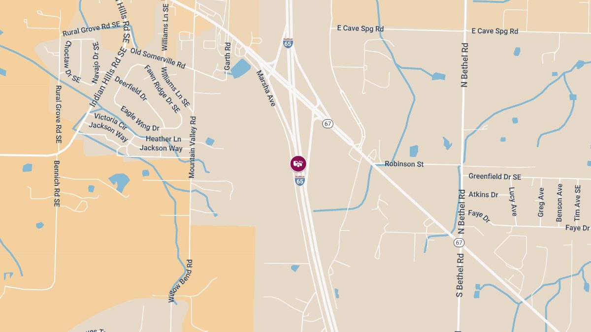One Injured in Two-Vehicle Crash on I-65 South Near MM 337