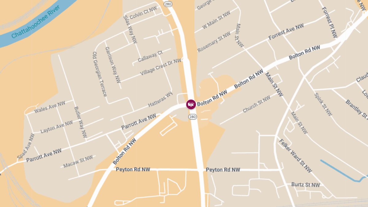 Six-Car Crash With Injuries at James Jackson Pkwy NW & Bolton Rd NW