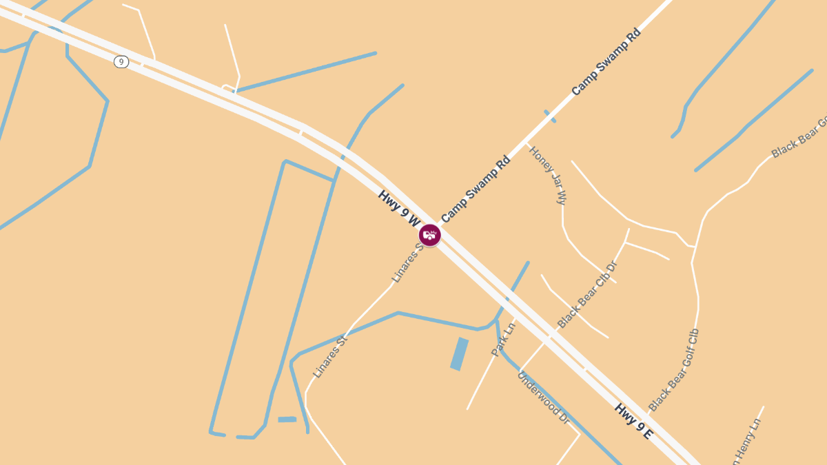 Three Injured in Two-Vehicle Crash at Hwy 9 & Camp Swamp Rd