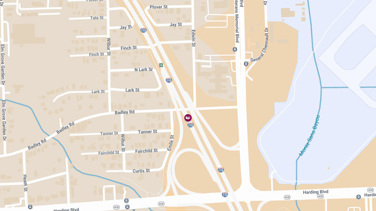 Traffic Crash with Injuries on N I-110 Near Veterans Memorial Blvd