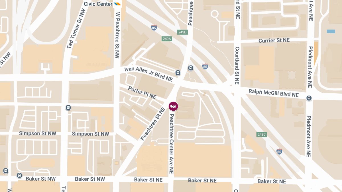 Two-Car Collision with Injuries at Peachtree Center Ave NE