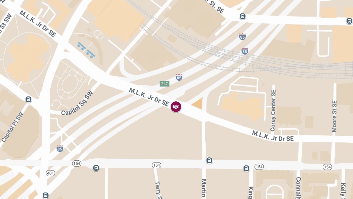 Two-Car Crash With Injuries on I-75 S at Martin Luther King Jr Dr SE