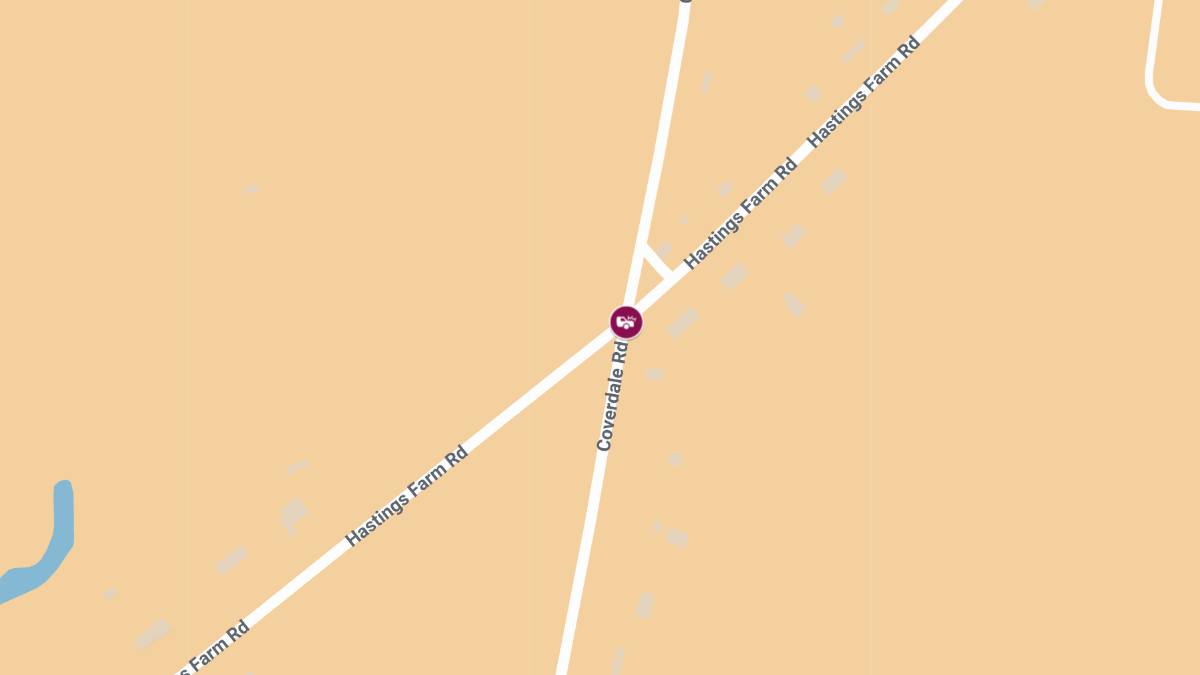 Two-Vehicle Crash Reported at Hastings Farm Rd & Coverdale Rd