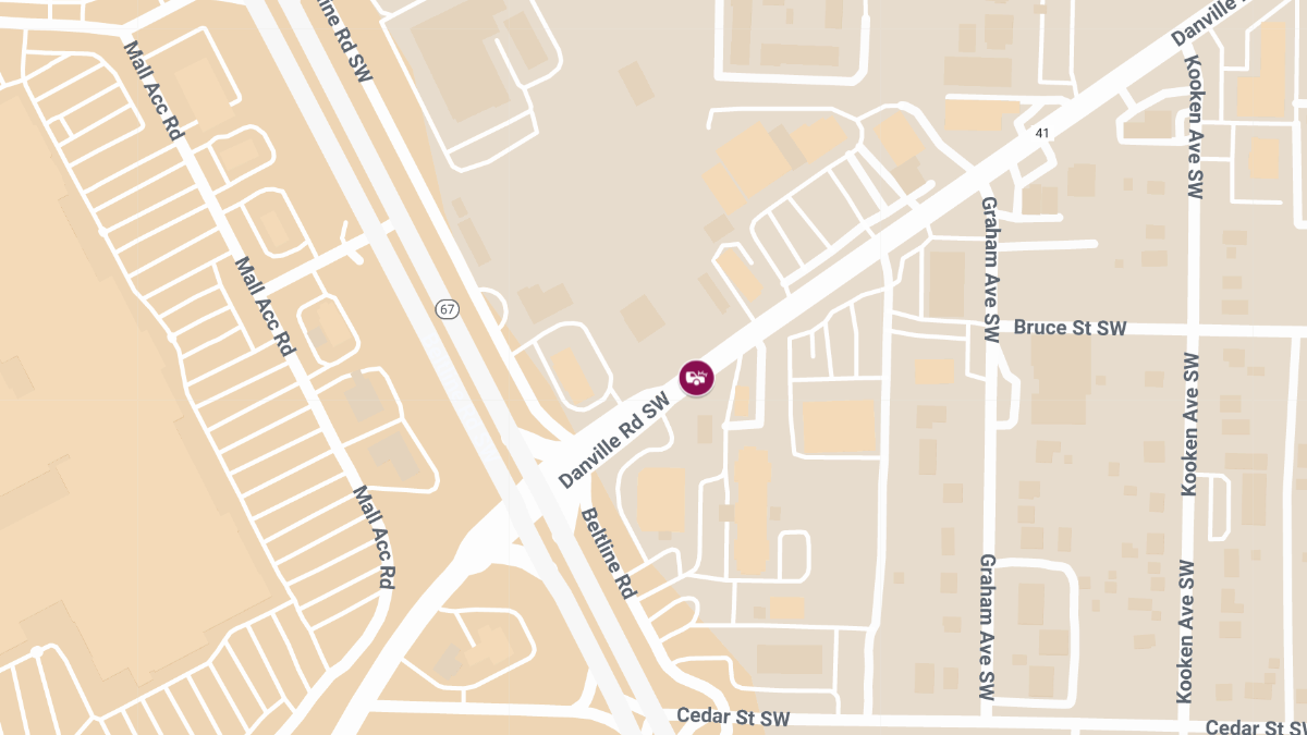 Two-Vehicle Crash with Injuries on Danville Rd SW Near Sonic