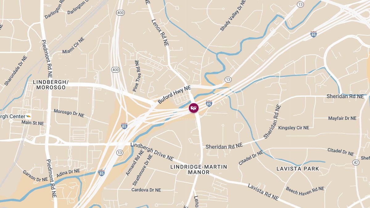Vehicle Accident With Injuries at I-85 N & Cheshire Bridge Rd NE