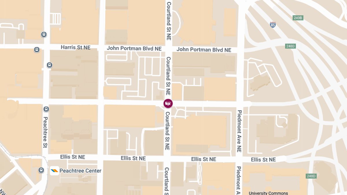 Auto Crash With Injuries at Courtland St NE & Andrew Young International Blvd NE