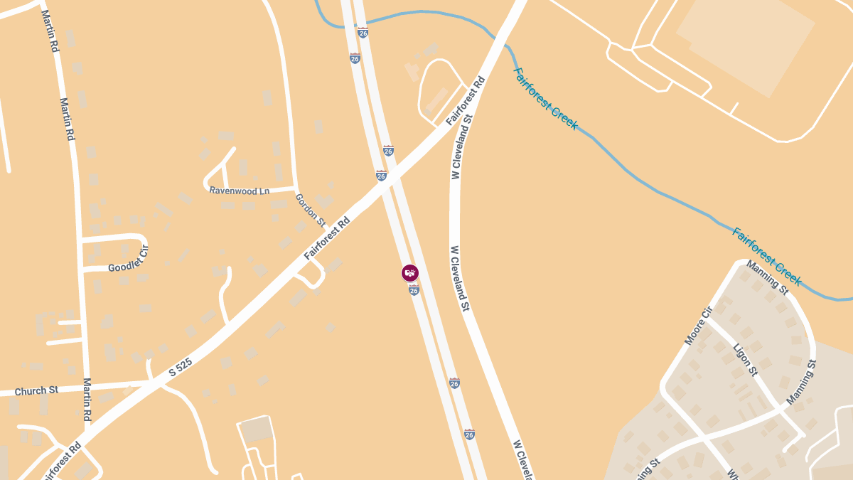Car Crash with Entrapment on I-26 East at Reval Rd