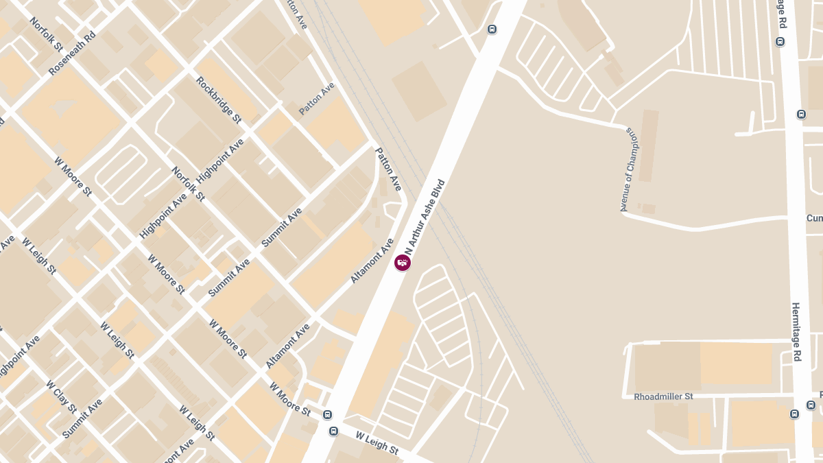 Colision with Injuries at N Arthur Ashe Blvd Near VMFA Parking Deck