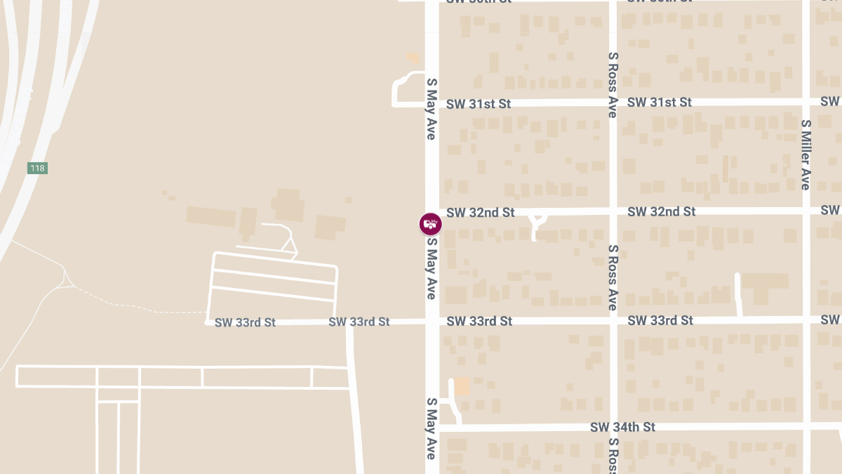 Crash Reported at 3401 S May Ave Causes Injury