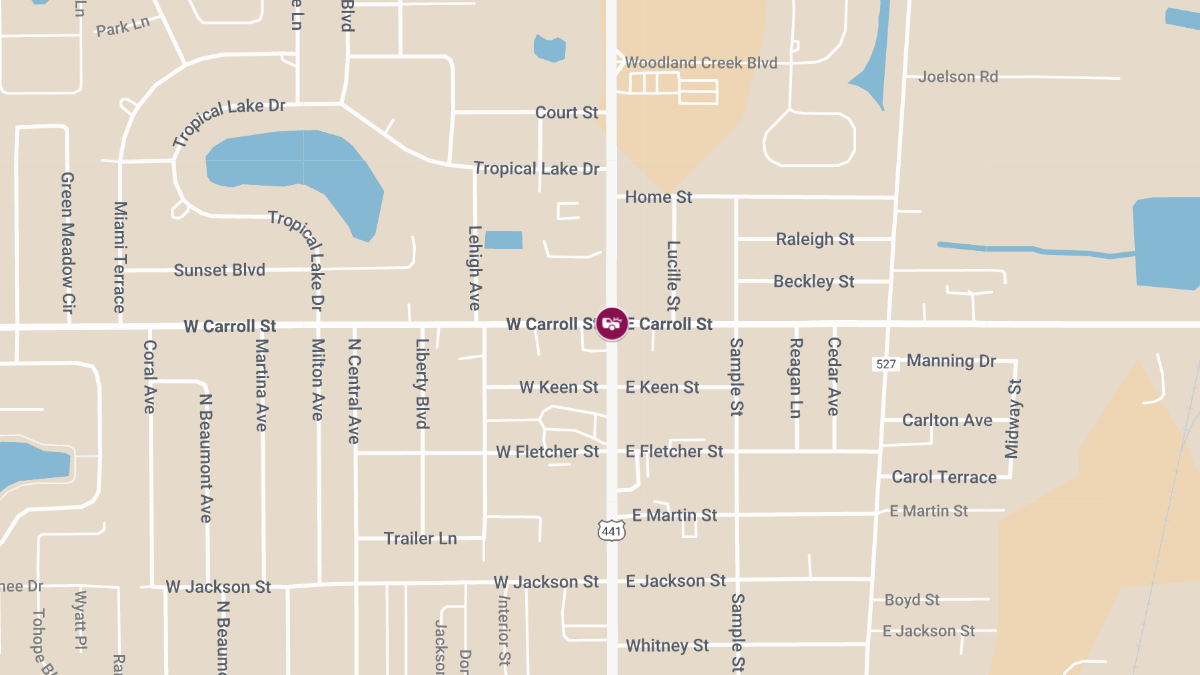 Crash with Injuries Blocks Intersection at N Orange Blossom Trl & E Carroll St