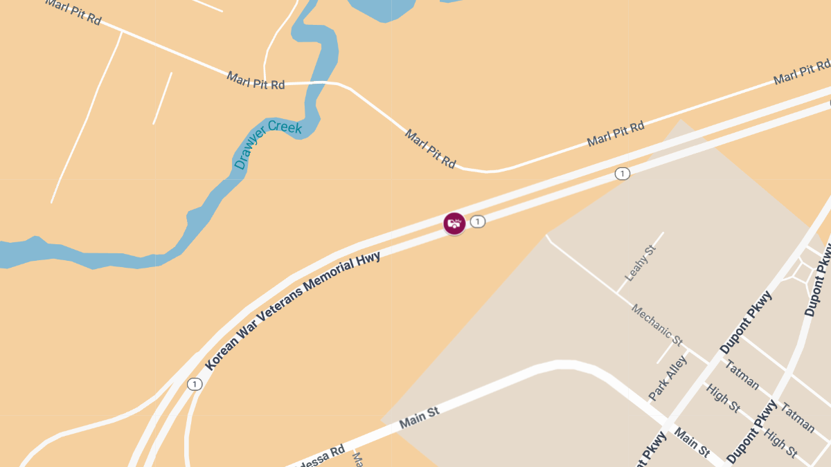 Crash with Injuries on Route 1 SB Near Odessa Interchange