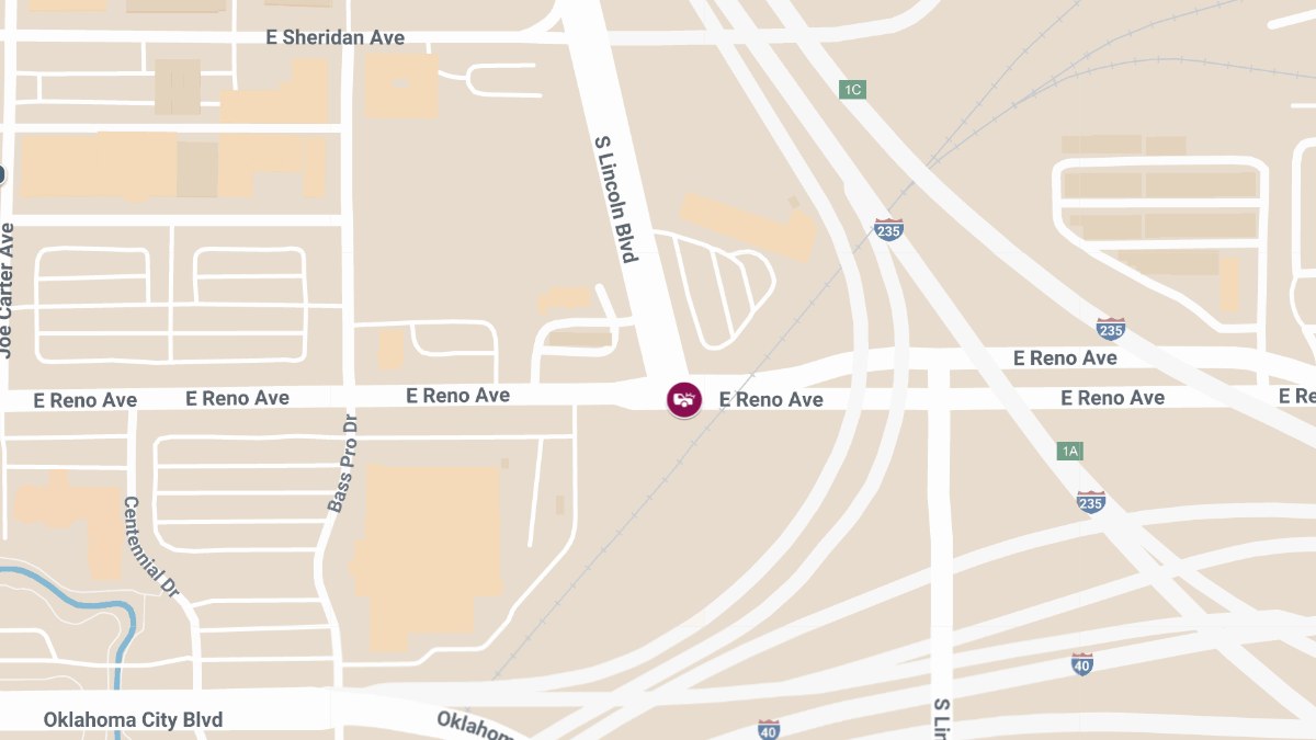 Crash with Injury at S Lincoln Blvd and E Reno Ave