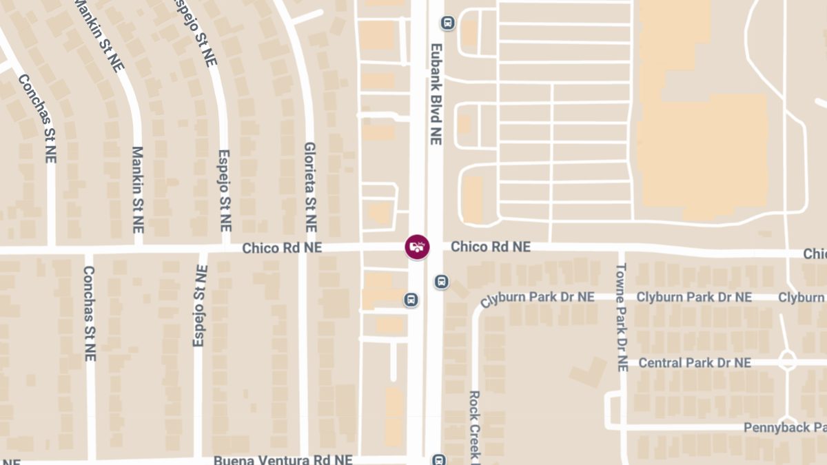 Injuries Reported in Crash at Eubank Blvd NE & Chico Rd NE