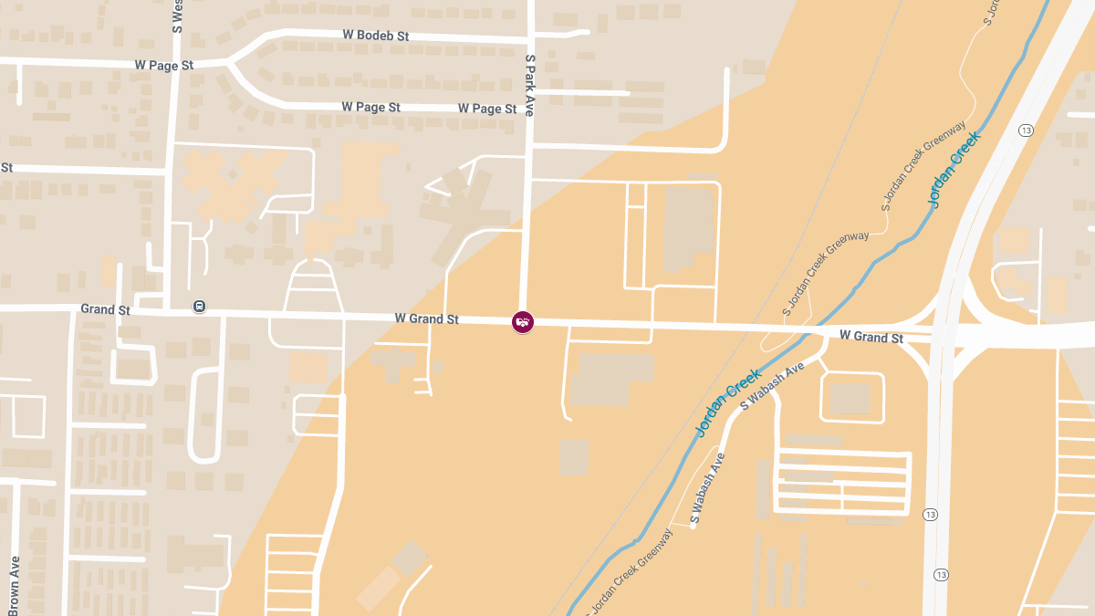 Injuries Reported in Crash at W Grand St & S Park Ave