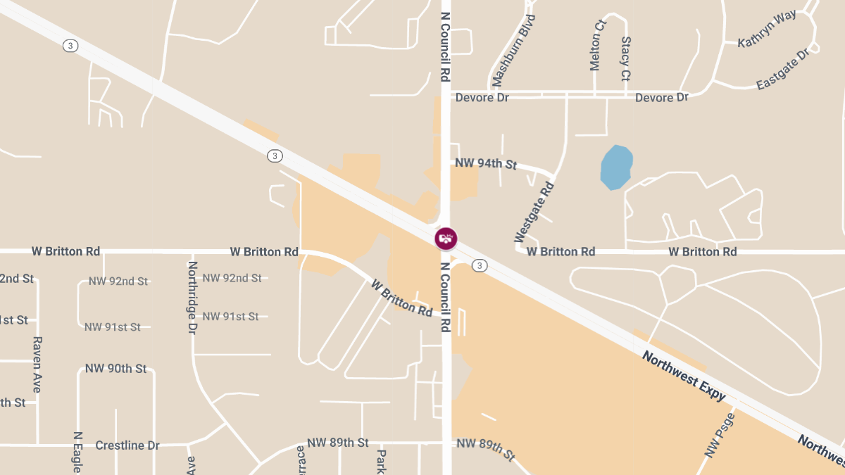 Injury Accident on NW Expressway EB at N Council Rd