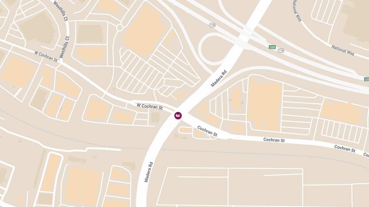 Injury Collision at Cochran St & Madera Rd During Morning Commute