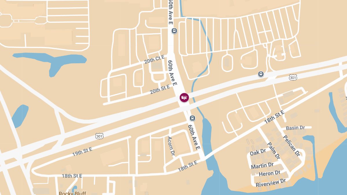 Injury Crash Causes Roadblock at US-301 & 60th Ave E