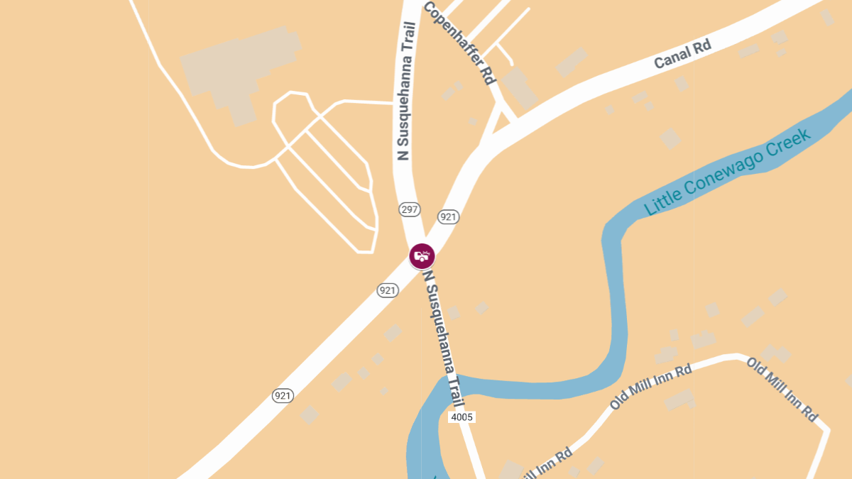 Injury Crash at E Canal Rd and Susquehanna Trl