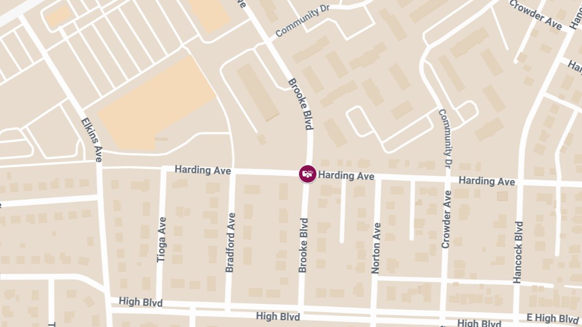 Injury Crash at Harding Ave and Brooke Blvd
