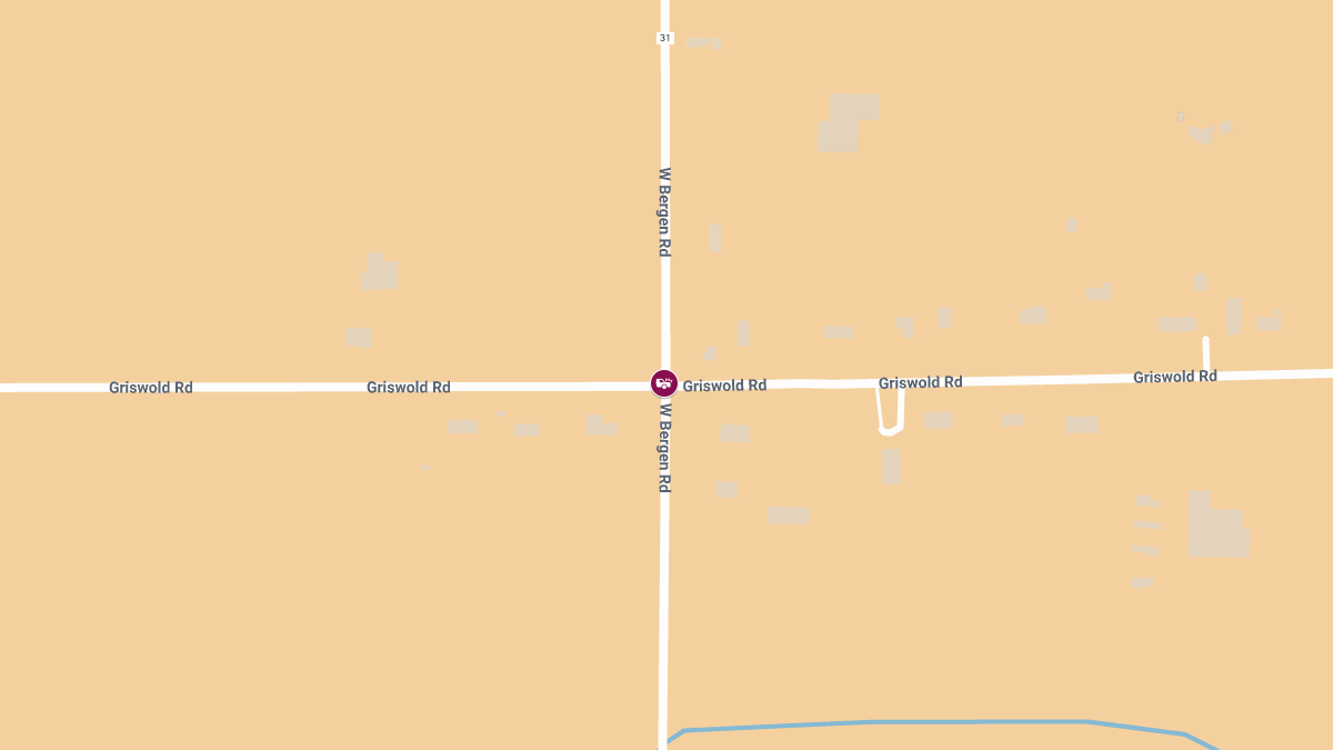Injury Crash with Entrapment at W Bergen Rd & Griswold Rd