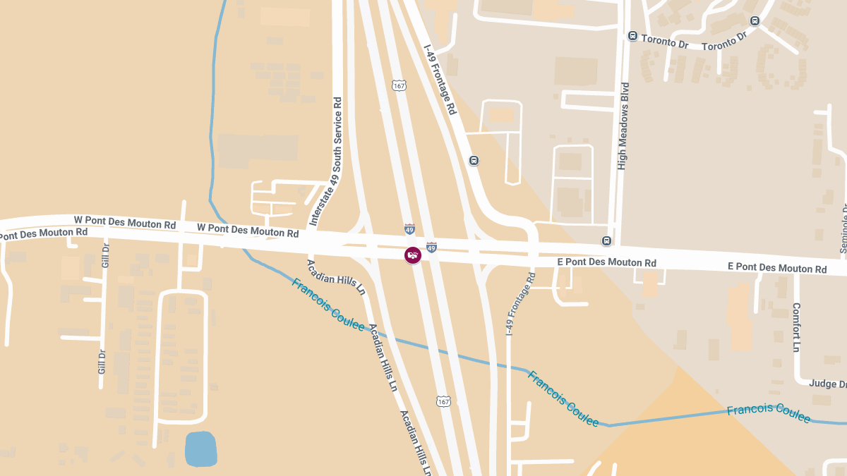 Major Crash Reported on NE Evangeline Thwy at NE Pont Des Mouton Thwy