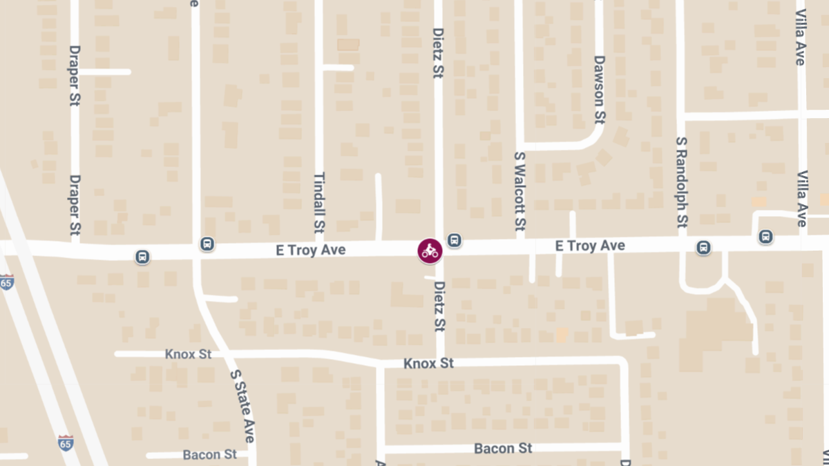 Motorcycle Crash with Injuries at E Troy Ave and Dietz St