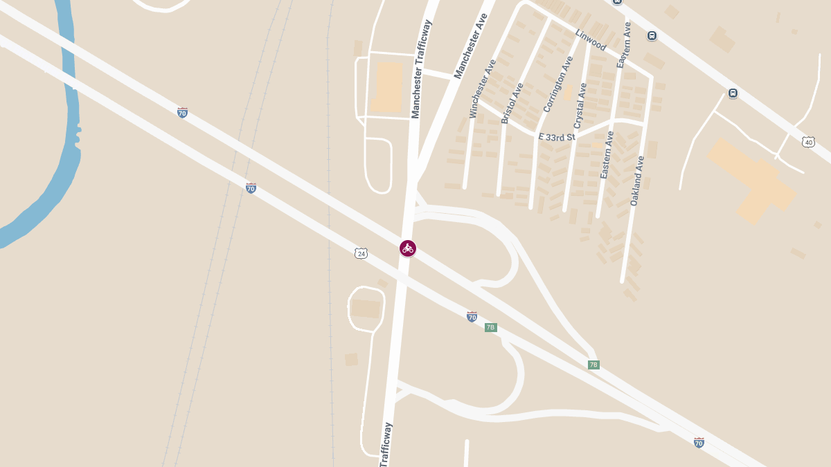 Motorcyclist Injured in Crash on I-70 E at Manchester Trfy