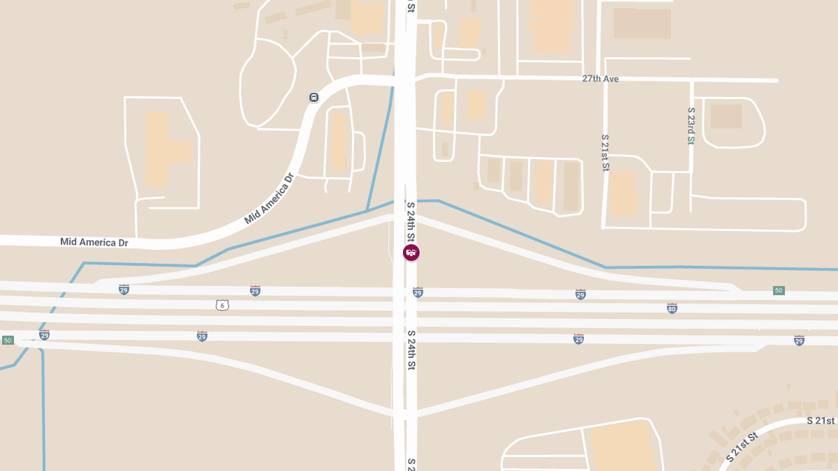 One Injured in Two-Vehicle Crash on S 24th St Near I-29