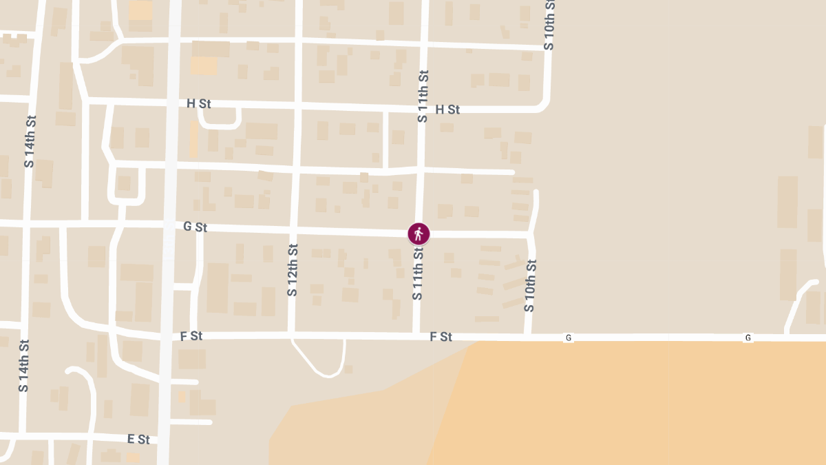 Pedestrian Injured in Accident at South 11th St and G St