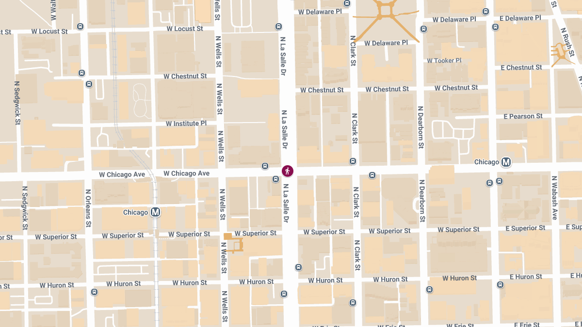 Pedestrian Injured in Crash at Chicago Ave & LaSalle St