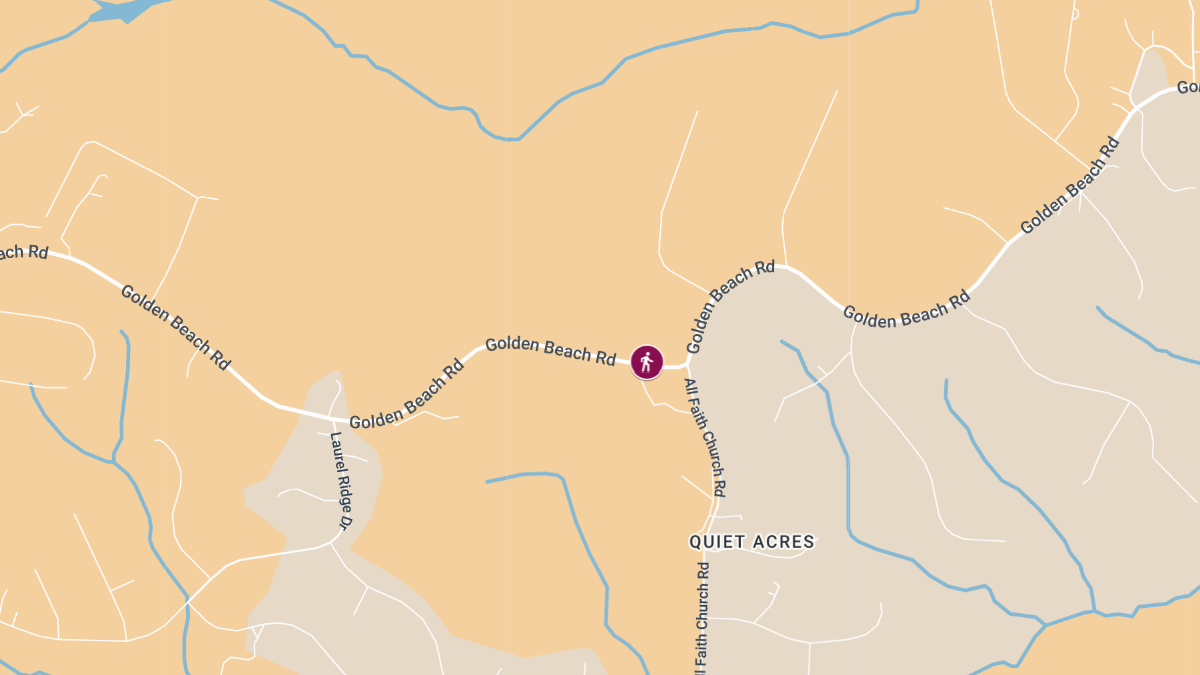 Pedestrian Struck with Injuries on Golden Beach Rd
