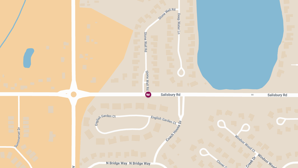 Person Injured in Crash at Stone Wall Rd & Salisbury Rd