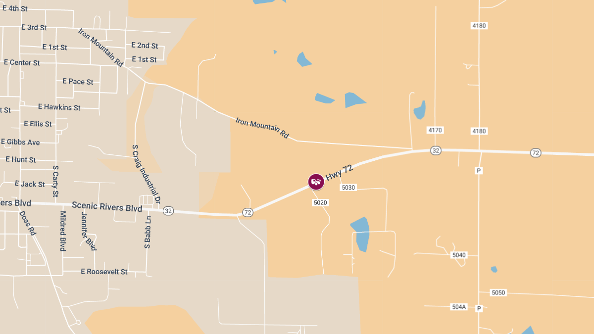 Rear-End Crash on MO-72 Near Millersville Leaves One Injured