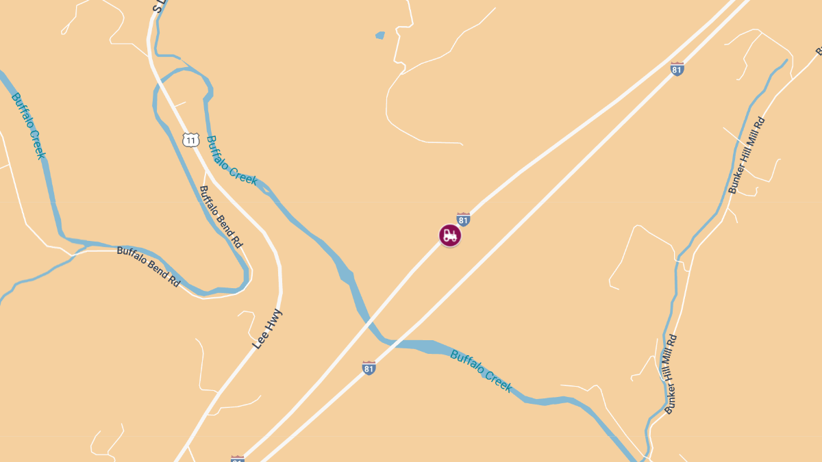 Tractor-Trailer Crash with Injuries on I-81 North at MM 174.1
