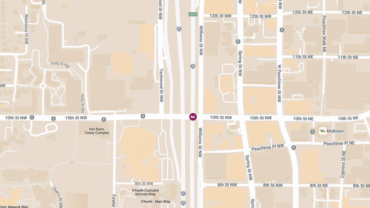 Traffic Accident with Injuries at 10th St NW & I-75 South