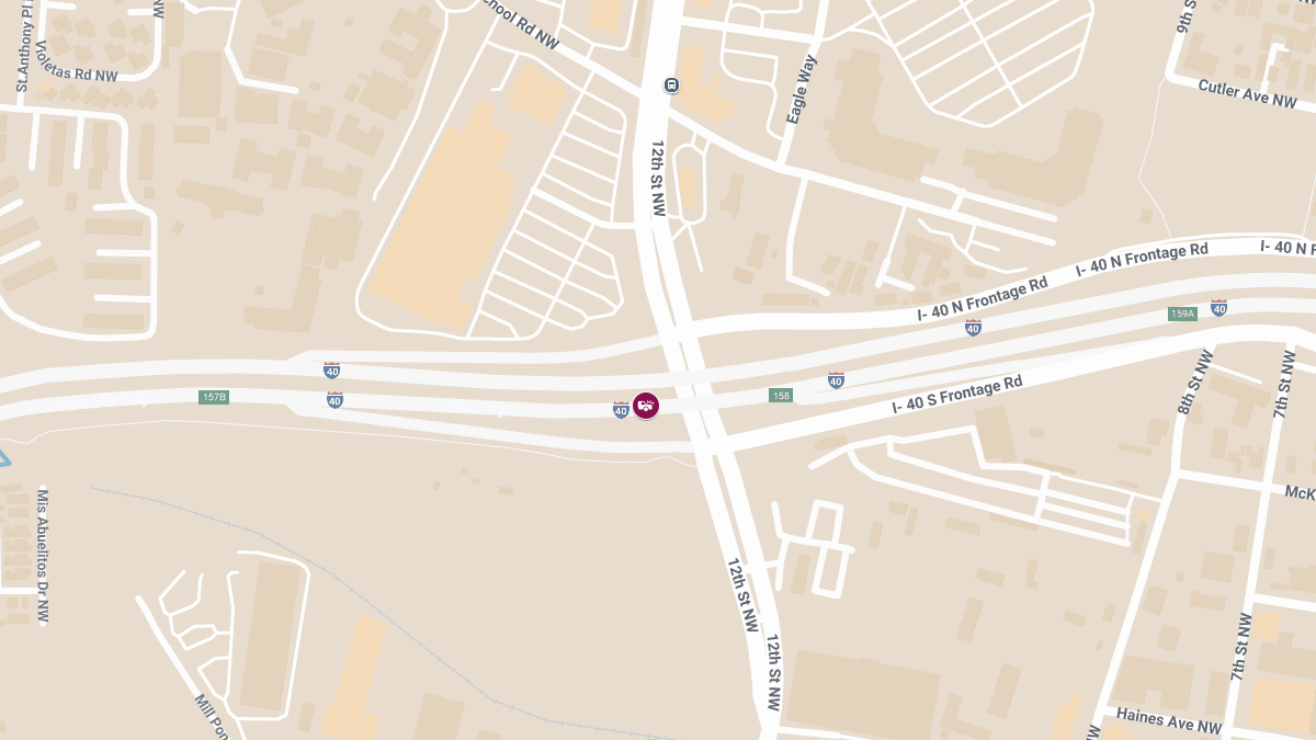 Traffic Accident with Injuries on I-40 Eastbound Near 12th St NW