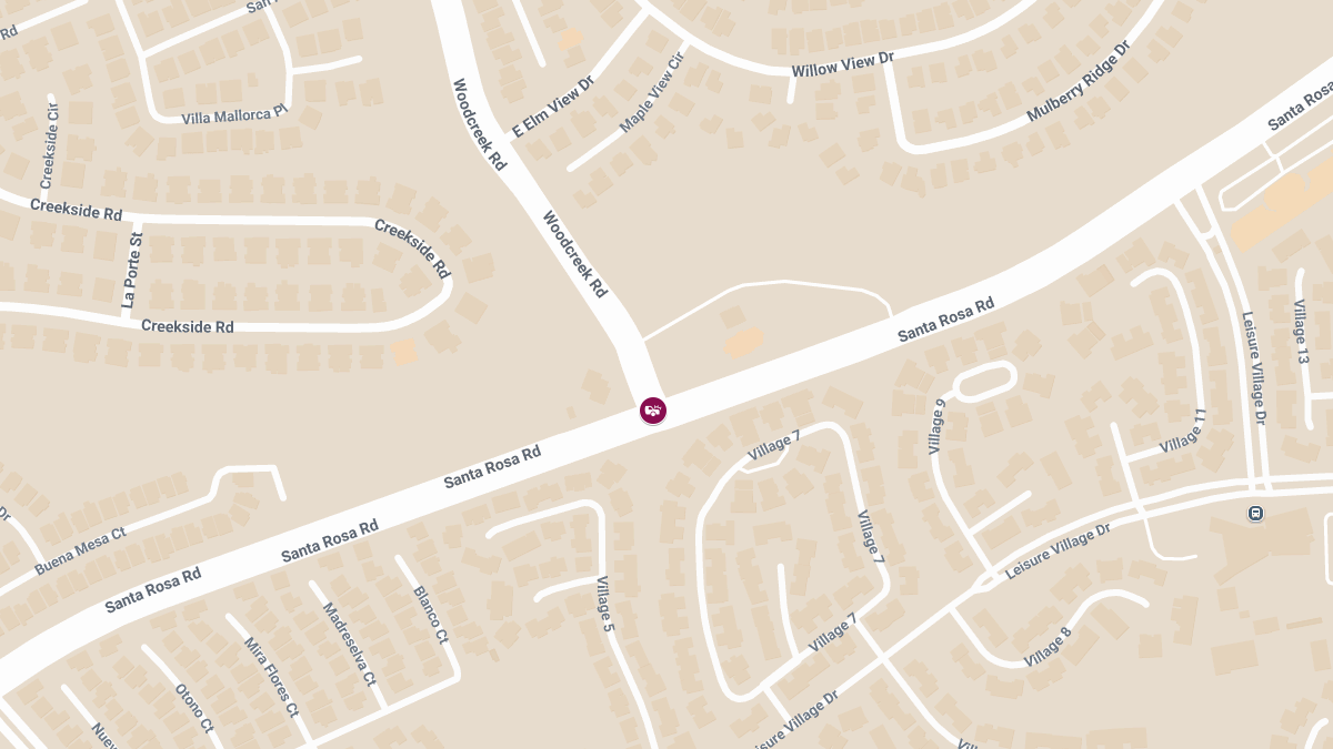 Traffic Collision With Injuries at Santa Rosa Rd & N Woodcreek Rd