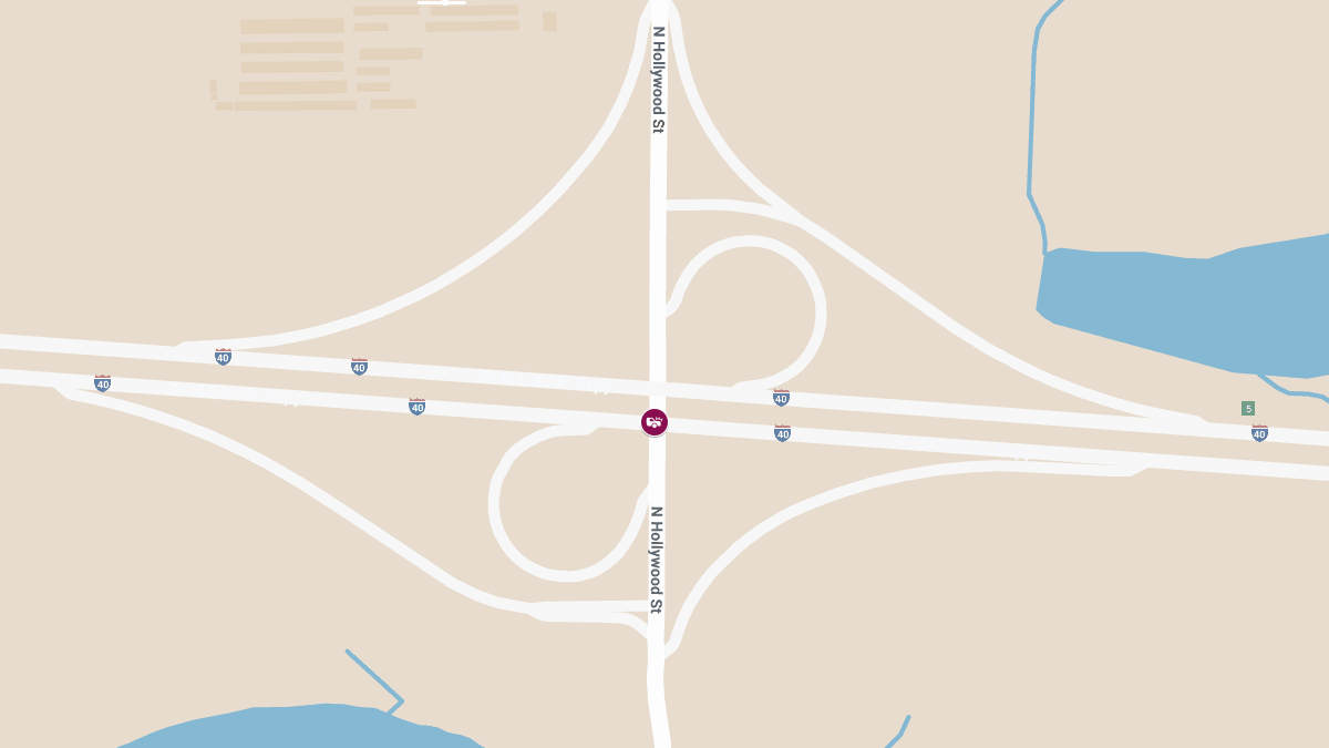 Two-Vehicle Accident on I-40 W at N Hollywood St Causes Injuries