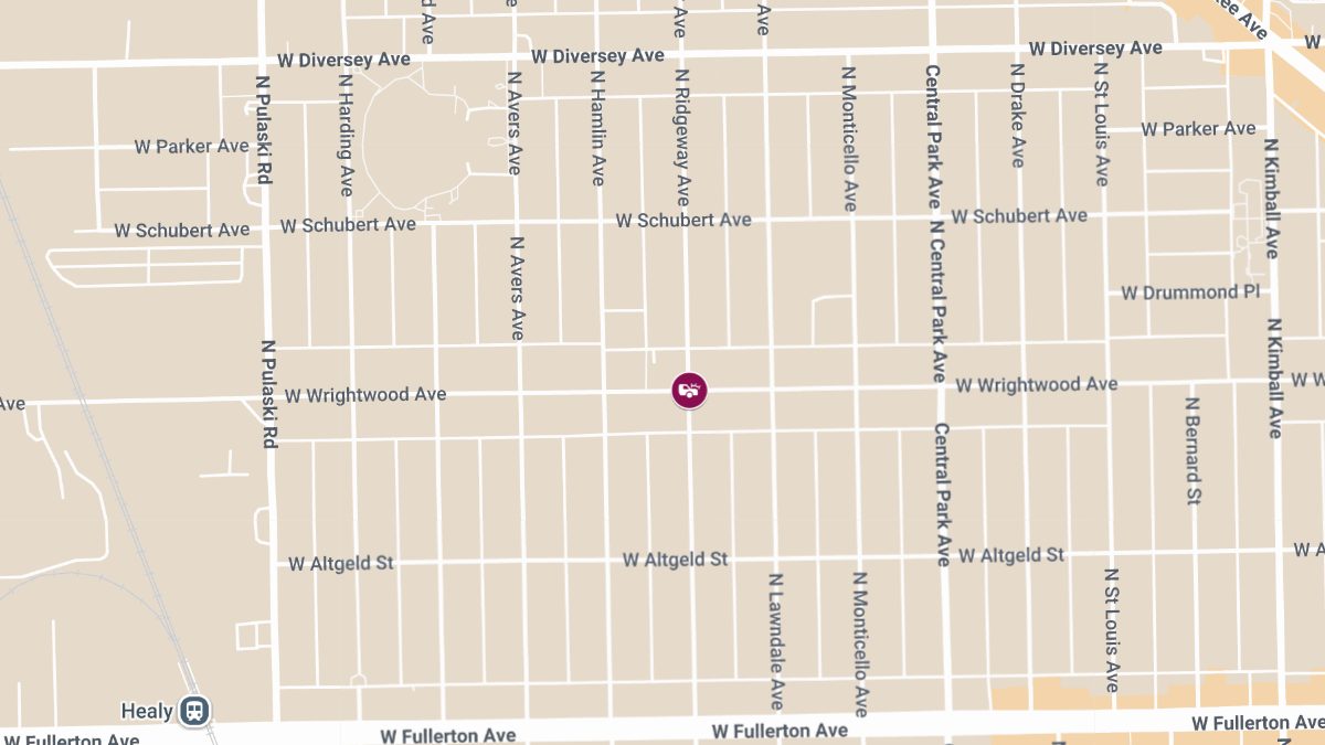Two-Vehicle Collision with Injuries at N Ridgeway Ave & W Wrightwood Ave