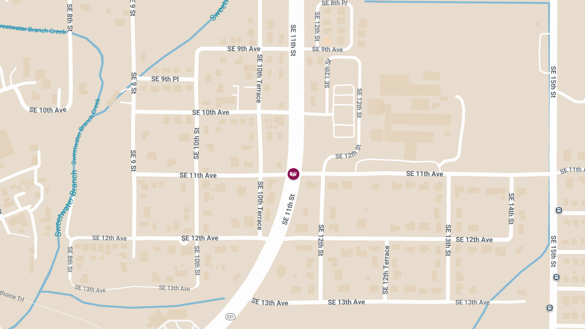 Two-Vehicle Crash with Injuries Blocks Road at SE 11th Ave & SE 11th St